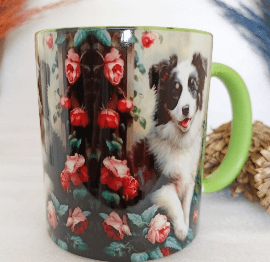 Sevimli köpekcik baskılı büyük boy kupa