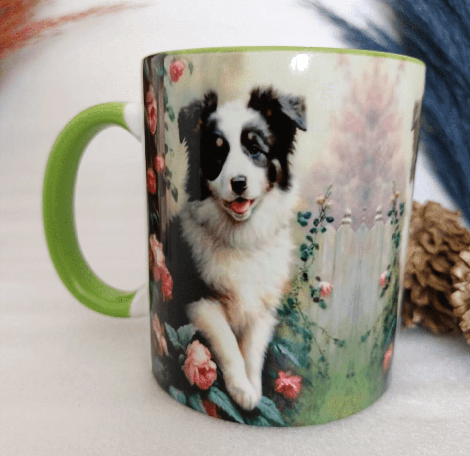 Sevimli köpekcik baskılı büyük boy kupa