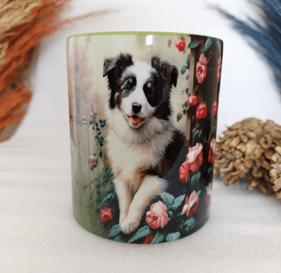 Sevimli köpekcik baskılı büyük boy kupa