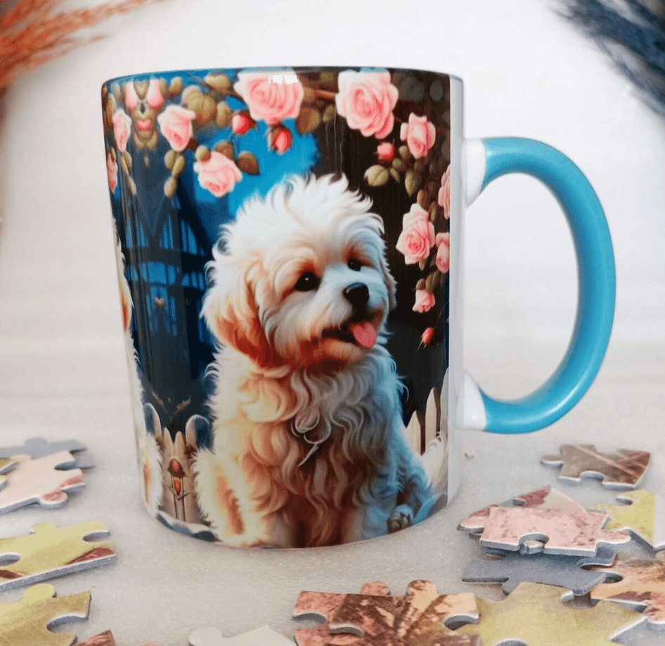 Sevimli köpekcik baskı büyük boy kupa