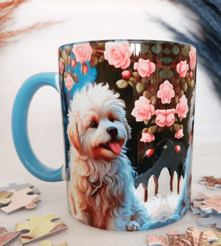 Sevimli köpekcik baskı büyük boy kupa