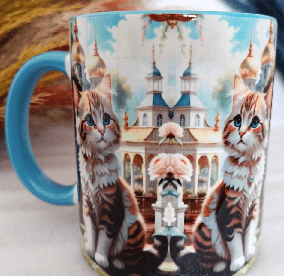 Sevimli kedicik baskı büyük boy kupa