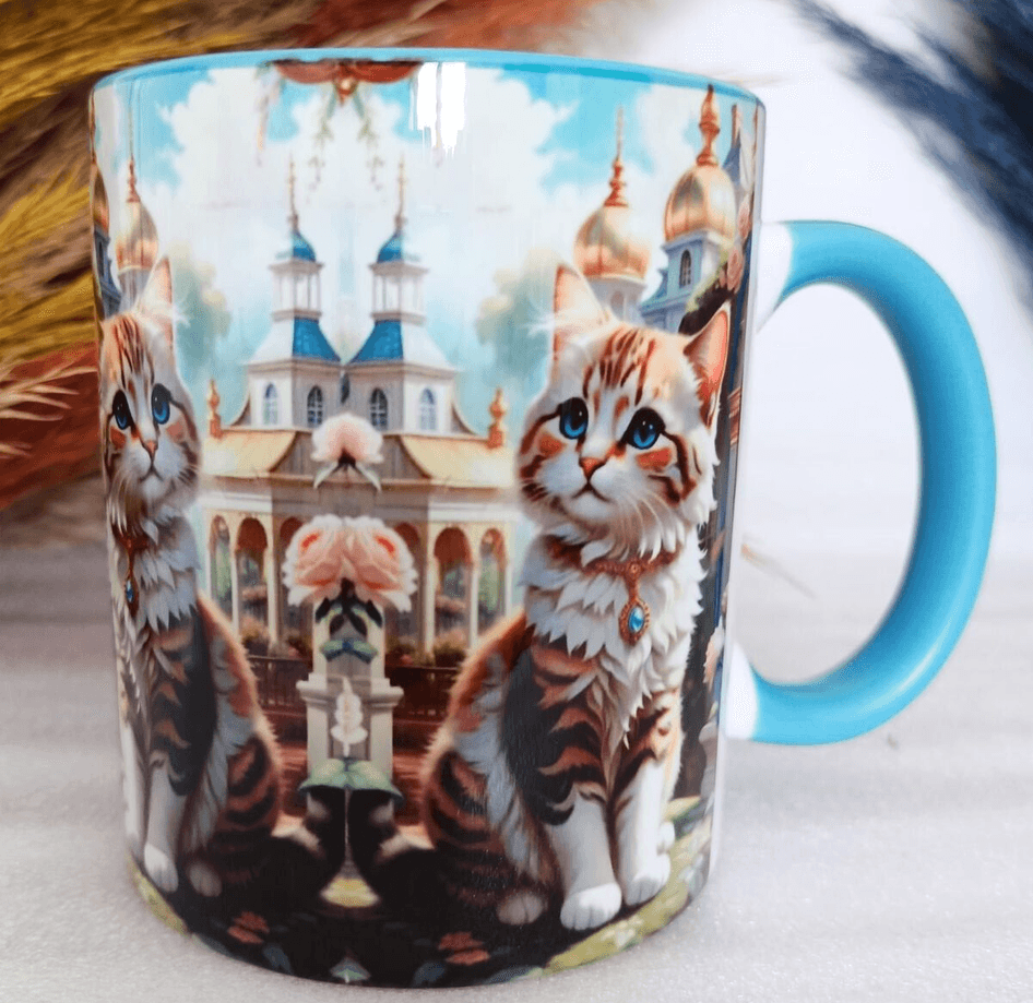 Sevimli kedicik baskı büyük boy kupa