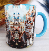 Sevimli kedicik baskı büyük boy kupa