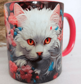 Kedi baskı büyük boy kupa