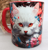 Kedi baskı büyük boy kupa