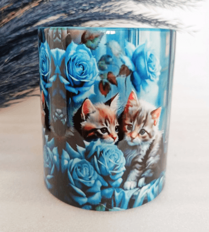 Sevimli kedicikler baskı büyük biy kupa