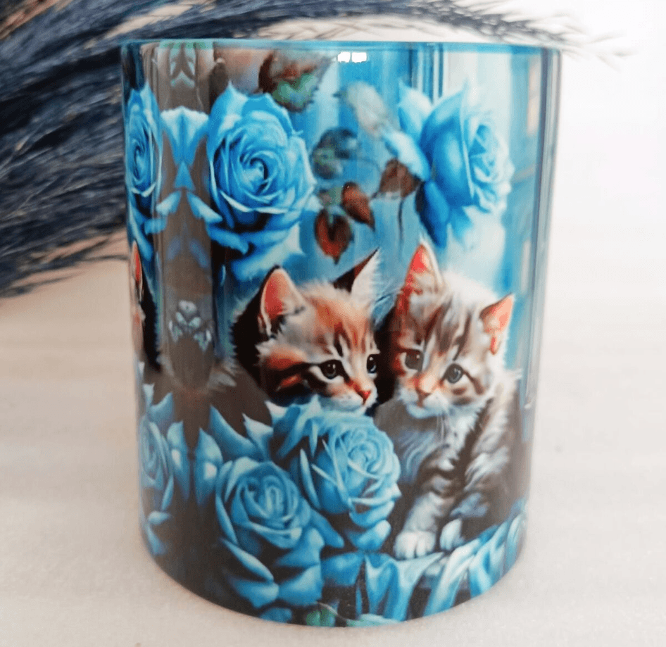 Sevimli kedicikler baskı büyük biy kupa