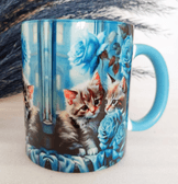 Sevimli kedicikler baskı büyük biy kupa