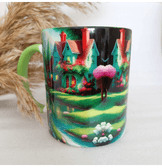 Vintage baskı büyük boy kupa