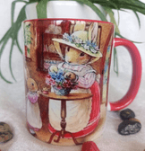 Vintage baskı büyük boy kupa