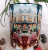 Vintage baskı büyük boy kupa