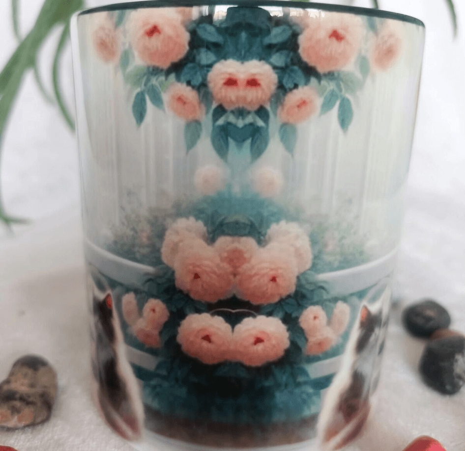 Vintage baskı büyük boy kupa