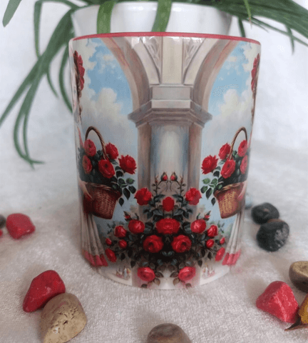 Vintage baskı büyük boy kupa