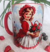 Vintage baskı büyük boy kupa