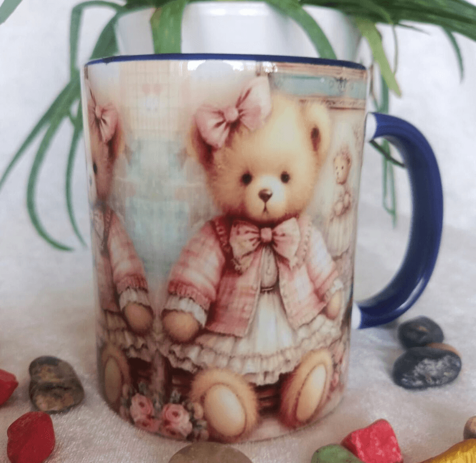 Vintage baskı büyük boy kupa