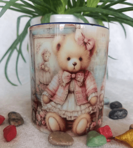 Vintage baskı büyük boy kupa