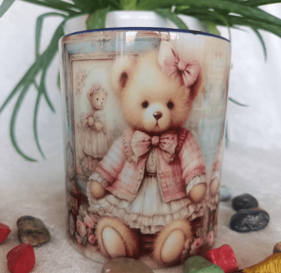 Vintage baskı büyük boy kupa