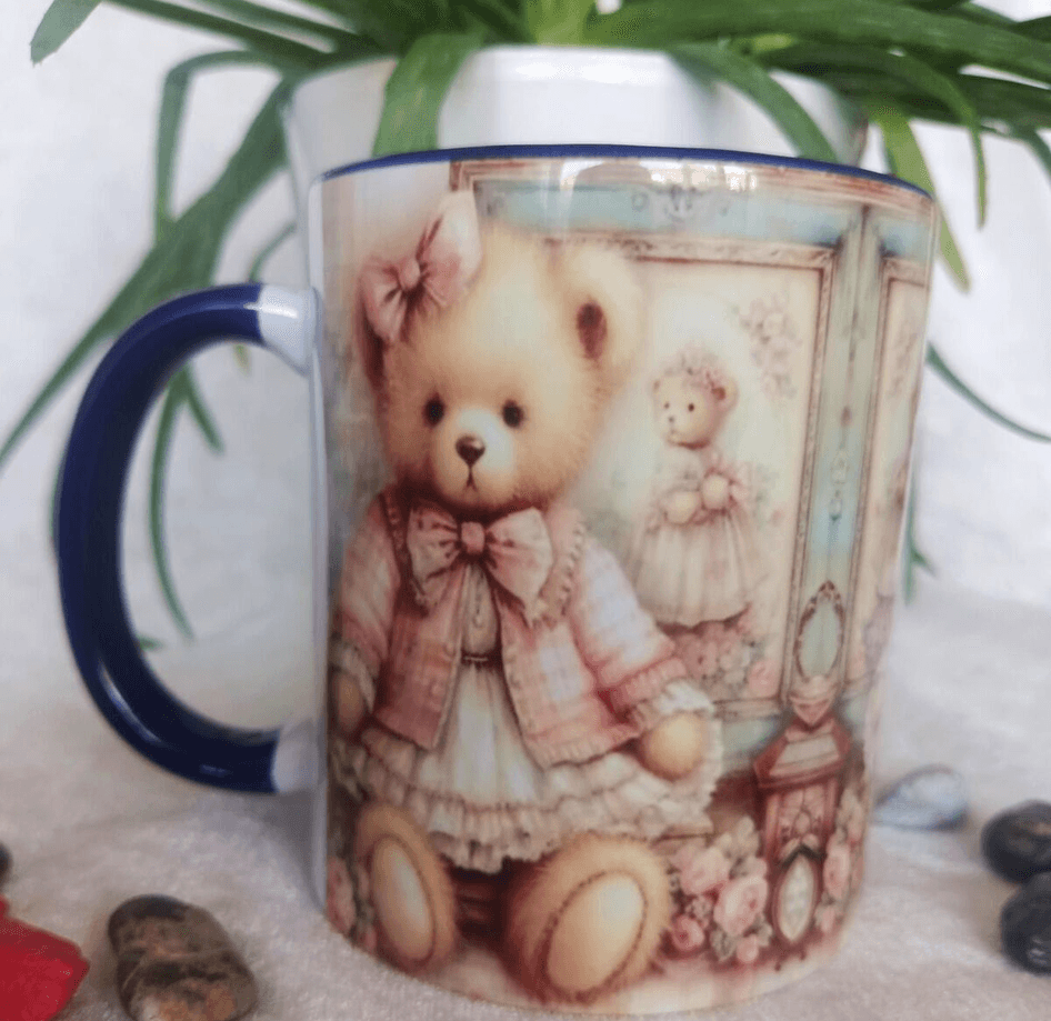 Vintage baskı büyük boy kupa