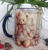 Vintage baskı büyük boy kupa