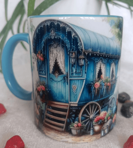 Vintage baskı büyük boy kupa