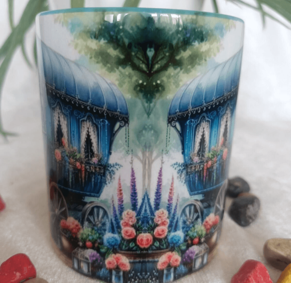 Vintage baskı büyük boy kupa