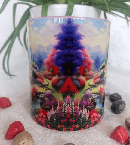 Vintage baskı büyük boy kupa