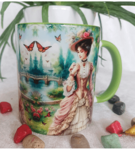 Vintage baskı büyük boy kupa