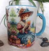 Vintage baskı büyük boy kupa