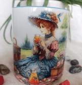 Vintage baskı büyük boy kupa