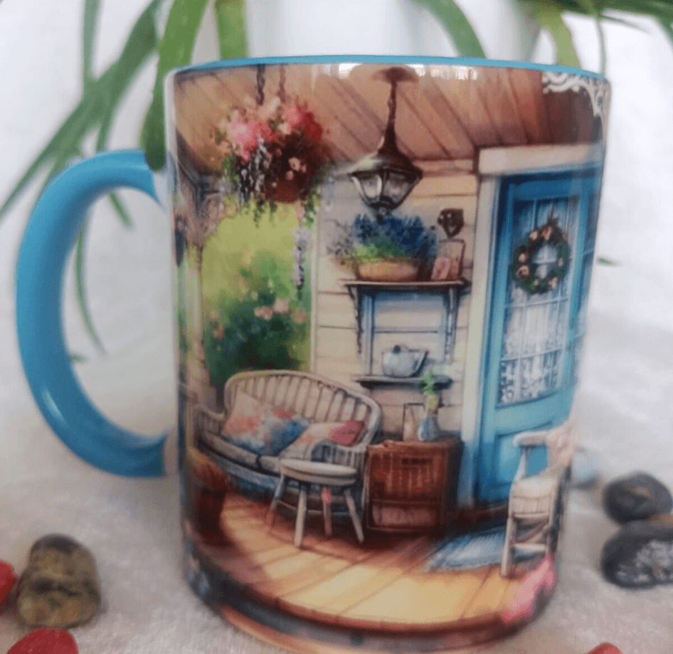 Vintage baskı büyük boy kupa