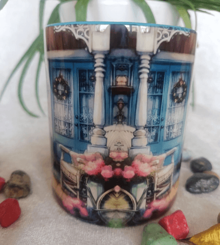 Vintage baskı büyük boy kupa