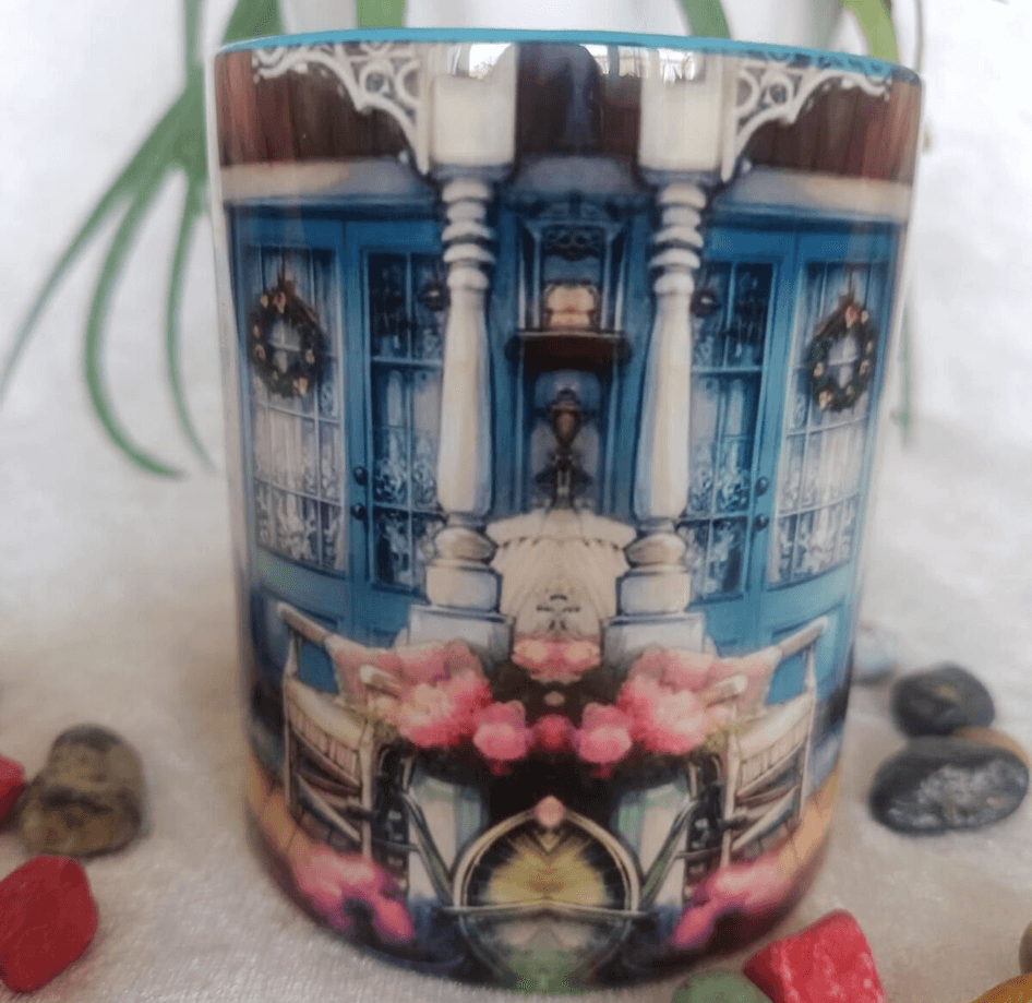 Vintage baskı büyük boy kupa