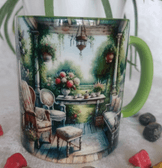 Vintage baskı büyük boy kupa