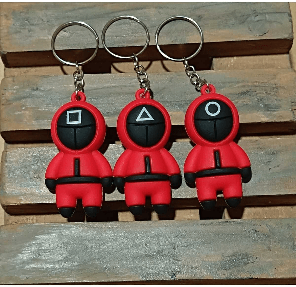Squid game daire  silikon lüks anahtarlık çanta aksesuar