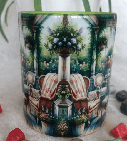 Vintage baskı büyük boy kupa