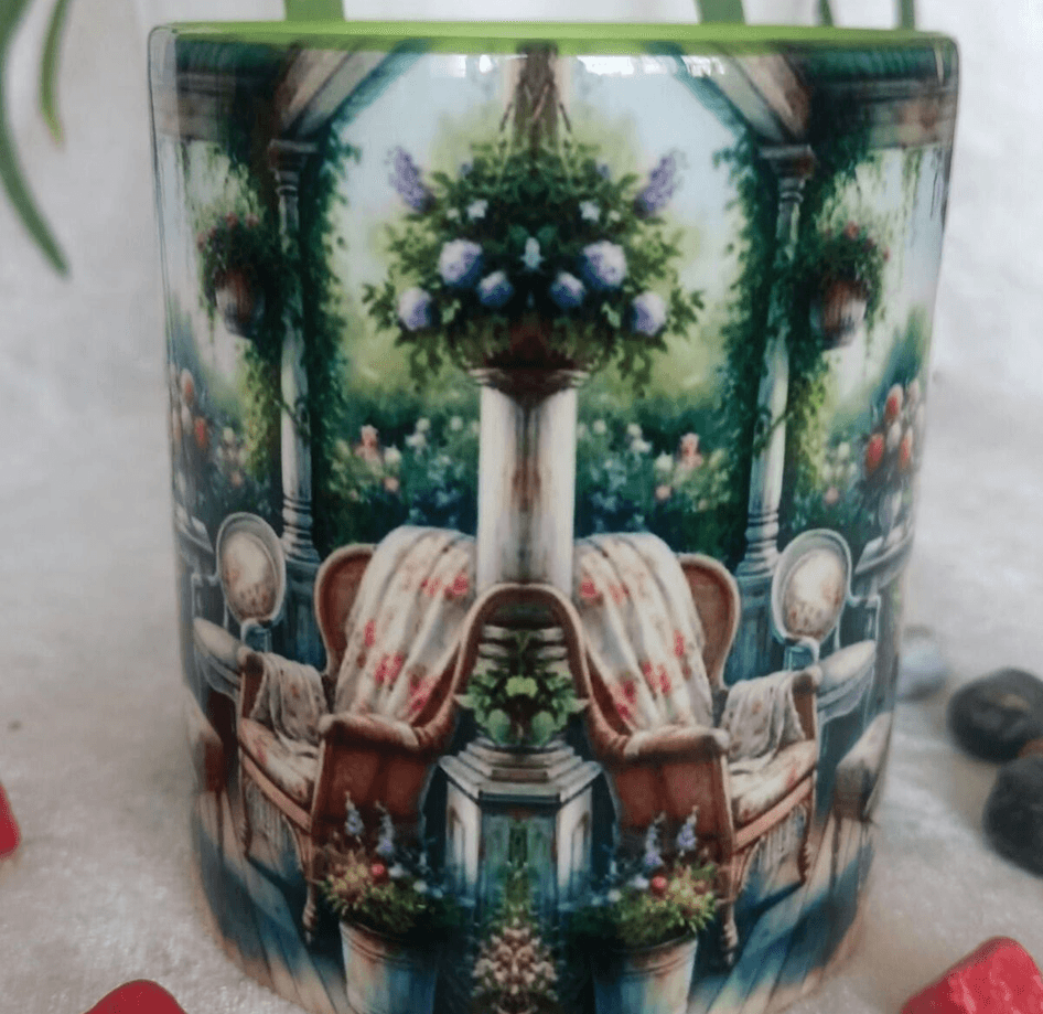 Vintage baskı büyük boy kupa