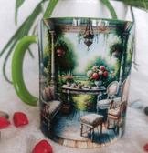 Vintage baskı büyük boy kupa