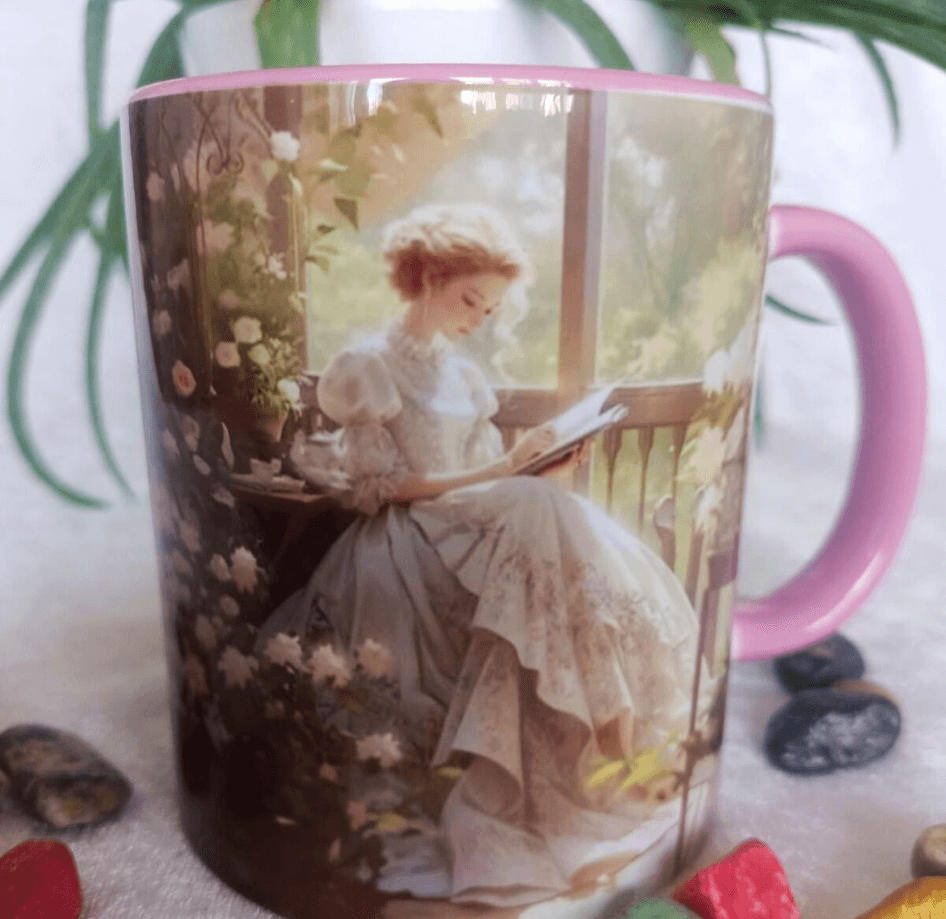 Vintage baskı büyük boy kupa