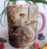 Vintage baskı büyük boy kupa