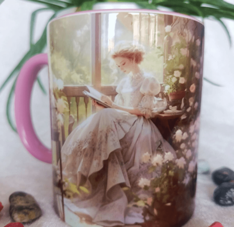 Vintage baskı büyük boy kupa