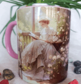 Vintage baskı büyük boy kupa