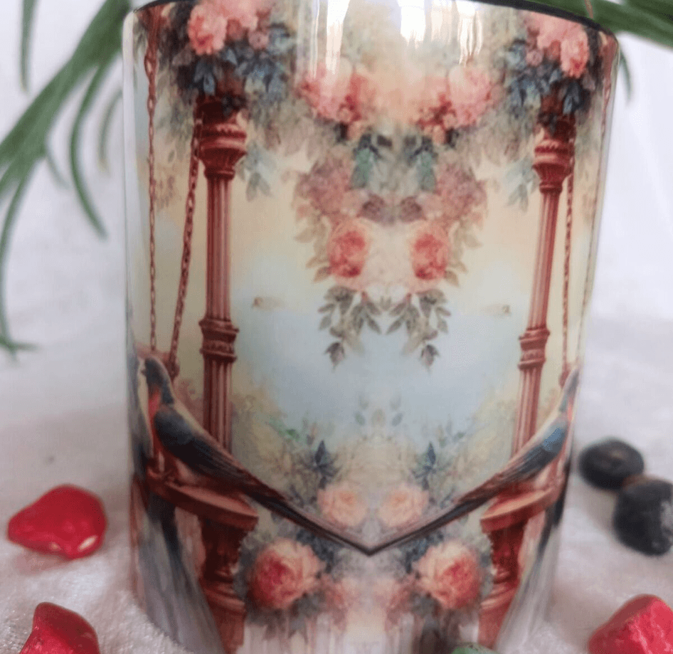 Vintage baskı büyük boy kupa