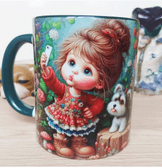 Vintage Tasarım Büyük Boy Kupa