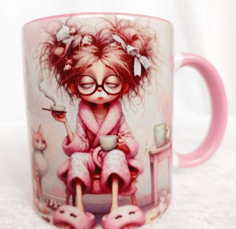 Uyanamayan vintage baskı büyük boy kupa