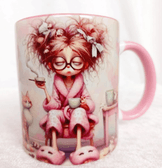 Uyanamayan vintage baskı büyük boy kupa