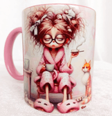 Uyanamayan vintage baskı büyük boy kupa