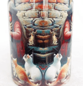 Kedili kız vintage baskı büyük boy kupa