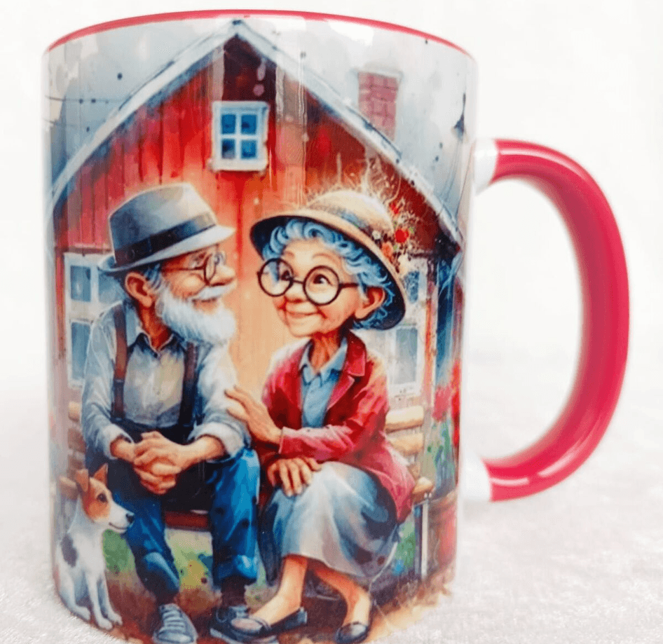 Büyük aşk vintage baskı büyük boy kupa