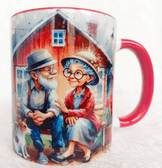 Büyük aşk vintage baskı büyük boy kupa